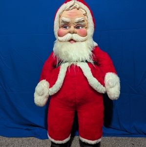 Vintage Vintage 3 Foot Rushton Company Santa Claus Rubber Face Large 36" Tall